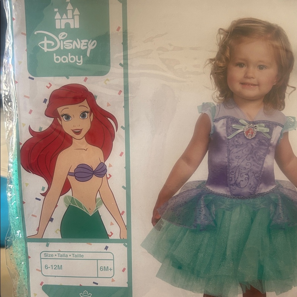 Disney Baby Ariel Dress in Purple and Green
